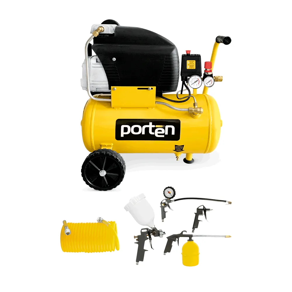 compresor 2hp 24lt 3.2cfm 110v con accesorios 5 piezas