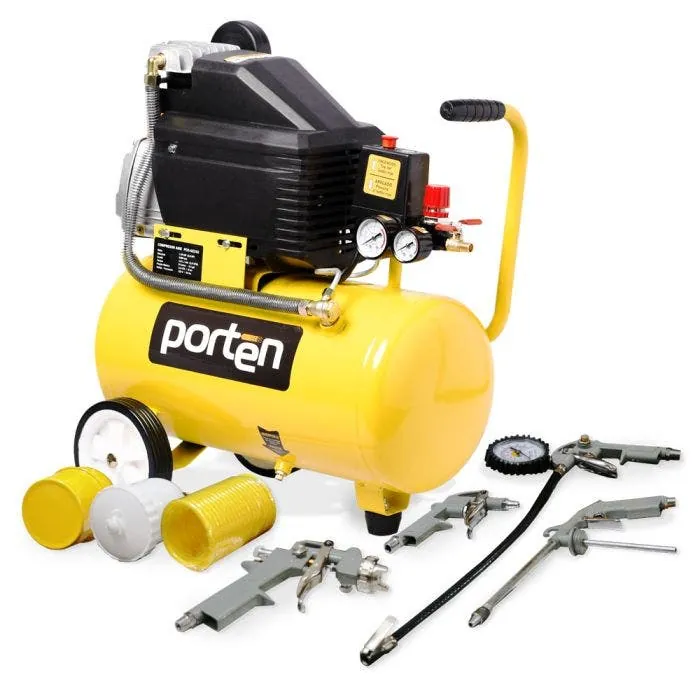 compresor de 2hp tanque de 24 litros motor 110v con 5 accesorios