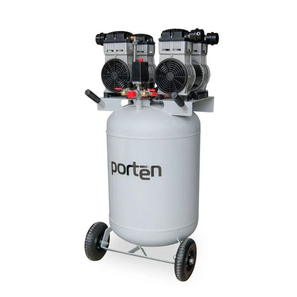 Compresor vertical dental silencioso sin aceite de 4hp y 120 litros