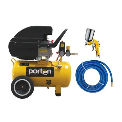 compresor de 2hp tanque 24 litros con pistola y manguera